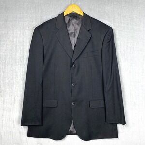 Vtg Balenciaga Blazer Mens 54 US 44R Black 100% Wool Classic Tailored